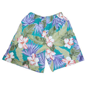 Vintage 90s Hilo Hattie green and blue tropical floral shorts M